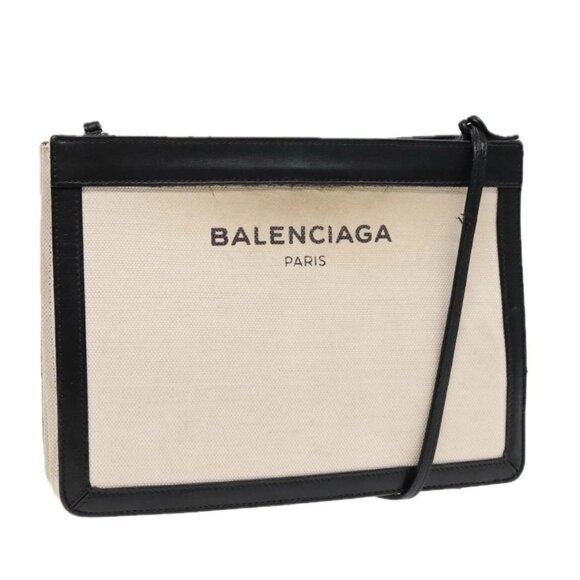 BALENCIAGA Shoulder Bag Canvas Silver White 339937 Auth bs18024 - Picture 1 of 16